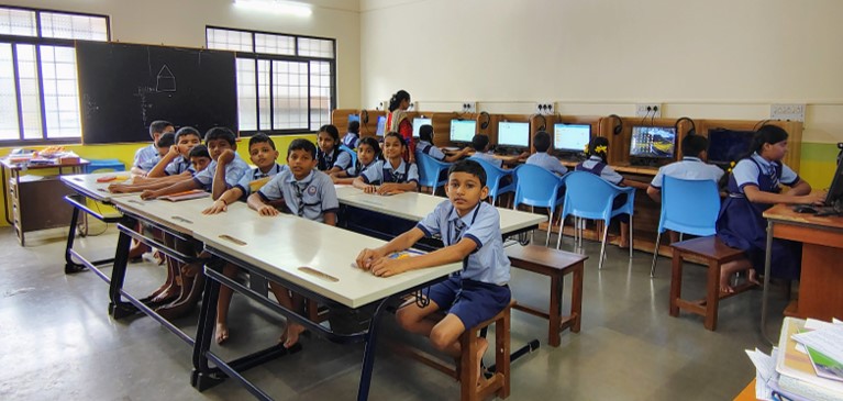 Computer Lab for NSQF IT and Vocational Students with 15 PCS and 5 Laptops and Internet facility
